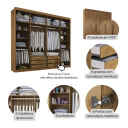 Guarda-roupa Casal 6 Portas e 6 Gavetas Valencia - 5