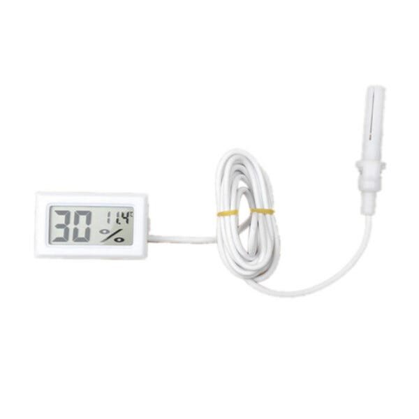Higrômetro Termômetro digital com sensor externo umidade - Branco - 1