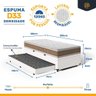 Cama Box Baú com Colchão de Espuma D33 Double Face Air Pro Força Anjos + Auxiliar Unique Solteiro - 3