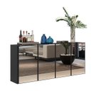 Ver imagem 3 de Aparador Buffet 4 Portas com Espelho Suspenso Vegas Preto