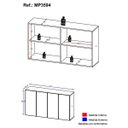 Ver imagem 5 de Aparador Buffet 4 Portas Suspenso Veneza Multimóveis