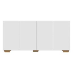 Aparador Buffet 4 Portas com Pés Quadrados Veneza Branco/Natural - 6