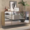 Ver imagem 1 de Aparador Buffet 4 Portas com Espelho Suspenso Vegas Rustic