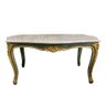 Mesa de Centro Verde com Tampo de Mármore - 45x96x60cm - 1