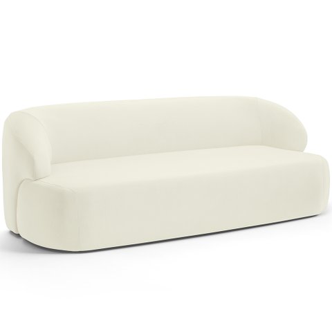 Sofá 2 Lugares Curvo Orgânico para Sala Living 150cm Barolo L06 Veludo Bege - Lyam Decor
