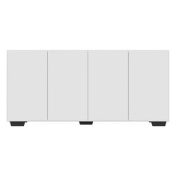 Aparador Buffet 4 Portas com Pés Quadrados Veneza Branco/Preto - 7