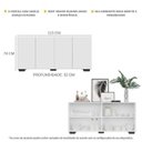 Ver imagem 4 de Aparador Buffet 4 Portas com Pés Quadrados Veneza Branco/Preto