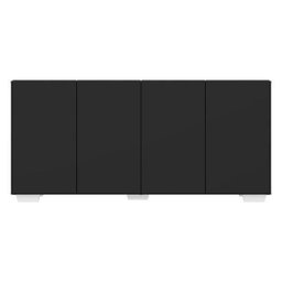 Aparador Buffet 4 Portas com Pés Quadrados Veneza Preto/Branco - 7