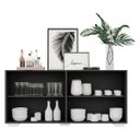 Ver imagem 6 de Aparador Buffet 4 Portas com Pés Quadrados Veneza Preto/Branco