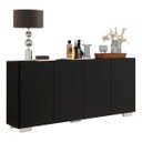 Ver imagem 3 de Aparador Buffet 4 Portas com Pés Quadrados Veneza Preto/Branco