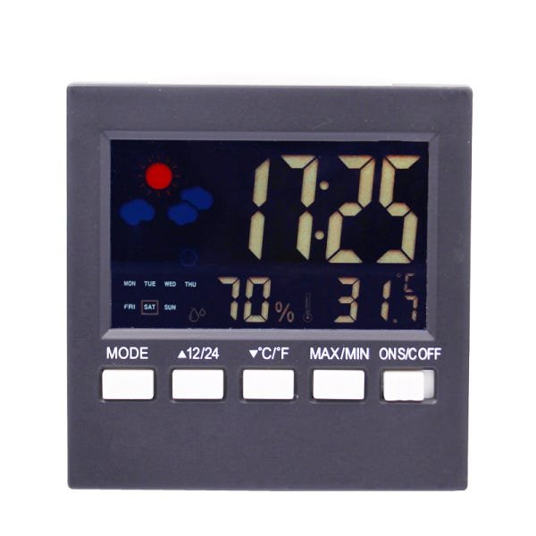 Medidor De Umidade Termômetro Relógio Higrômetro - 1