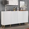 Aparador Buffet 4 Portas com Pés Retrô Veneza Branco/natural - 2