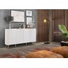 Aparador Buffet 4 Portas com Pés Retrô Veneza Branco/natural - 8