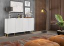 Ver mais imagens de Aparador Buffet 4 Portas com Pés Retrô Veneza Branco/natural