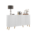 Ver imagem 3 de Aparador Buffet 4 Portas com Pés Retrô Veneza Branco/natural