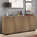 Ver imagem 1 de Aparador Buffet 4 Portas com Pés Quadrados Veneza Rustic/Preto