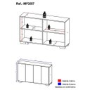 Ver imagem 5 de Aparador Buffet 4 Portas com Pés Quadrados Veneza Rustic/Preto