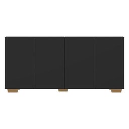 Aparador Buffet 4 Portas com Pés Quadrados Veneza Preto/Natural - 7