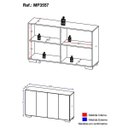 Ver imagem 5 de Aparador Buffet 4 Portas com Pés Quadrados Veneza Preto/Natural