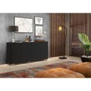 Ver mais imagens de Aparador Buffet 4 Portas com Pés Quadrados Veneza Preto/Natural