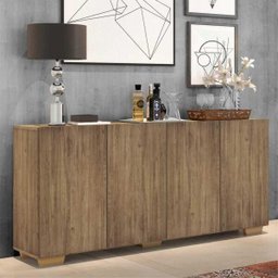 Aparador Buffet 4 Portas com Pés Quadrados Veneza Rustic/Natural - 2
