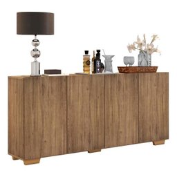 Aparador Buffet 4 Portas com Pés Quadrados Veneza Rustic/Natural - 3