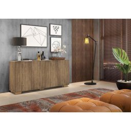 Aparador Buffet 4 Portas com Pés Quadrados Veneza Rustic/Natural - 8