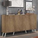 Ver imagem 1 de Aparador Buffet 4 Portas com Pés Retrô Veneza Rustic/Branco