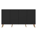 Ver imagem 6 de Aparador Buffet 4 Portas com Pés Retrô Veneza Preto/Natural