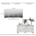 Ver imagem 4 de Aparador Buffet 4 Portas com Espelho e Pés Quadrados Vegas Branco/Natural