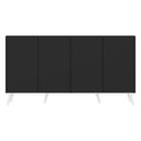 Ver imagem 7 de Aparador Buffet 4 Portas com Pés Retrô Veneza Preto/Branco