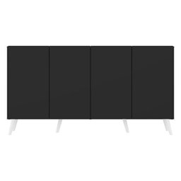 Aparador Buffet 4 Portas com Pés Retrô Veneza Preto/Branco - 7