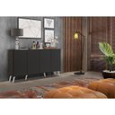 Ver mais imagens de Aparador Buffet 4 Portas com Pés Retrô Veneza Preto/Branco