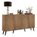 Ver imagem 3 de Aparador Buffet 4 Portas com Pés Retrô Veneza Rustic/Preto