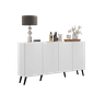 Aparador Buffet 4 Portas com Pés Retrô Veneza Branco/preto - 3