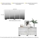 Ver imagem 4 de Aparador Buffet 4 Portas com Espelho e Pés Quadrados Vegas Branco/Preto