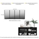 Ver imagem 4 de Aparador Buffet 4 Portas com Espelho e Pés Quadrados Vegas Preto/branco