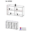 Ver imagem 5 de Aparador Buffet 4 Portas com Espelho e Pés Quadrados Vegas Rustic/Preto