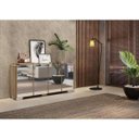 Ver mais imagens de Aparador Buffet 4 Portas com Espelho e Pés Quadrados Vegas Rustic/Branco