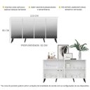 Ver imagem 4 de Aparador Buffet 4 Portas com Espelho e Pés Retrô Vegas Branco/Preto