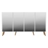 Aparador Buffet 4 Portas com Espelho e Pés Retrô Vegas Branco/natural - 7