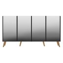 Ver imagem 7 de Aparador Buffet 4 Portas com Espelho e Pés Retrô Vegas Preto/Natural