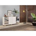 Ver mais imagens de Aparador Buffet com Espelho e Pés Quadrados Vegas Branco/Natural