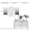 Ver imagem 4 de Aparador Buffet com Espelho e Pés Quadrados Vegas Branco/Natural