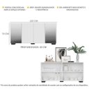 Ver imagem 4 de Aparador Buffet com Espelho e Pés Quadrados Vegas Branco/Preto