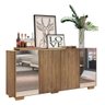 Aparador Buffet com Espelho e Pés Quadrados Vegas Rustic/Natural - 3