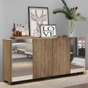 Ver imagem 2 de Aparador Buffet com Espelho e Pés Quadrados Vegas Rustic/Preto