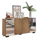 Ver imagem 3 de Aparador Buffet com Espelho e Pés Quadrados Vegas Rustic/Preto