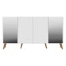 Aparador Buffet com Espelho e Pés Retrô Vegas Branco/Natural - 7