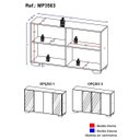 Ver imagem 5 de Aparador Buffet com Espelho e Pés Quadrados Vegas Preto/Branco